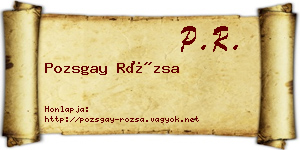 Pozsgay Rózsa névjegykártya